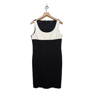 Alex Marie Black & White Colorblock Sleeveless Shift Dress Sz 8
